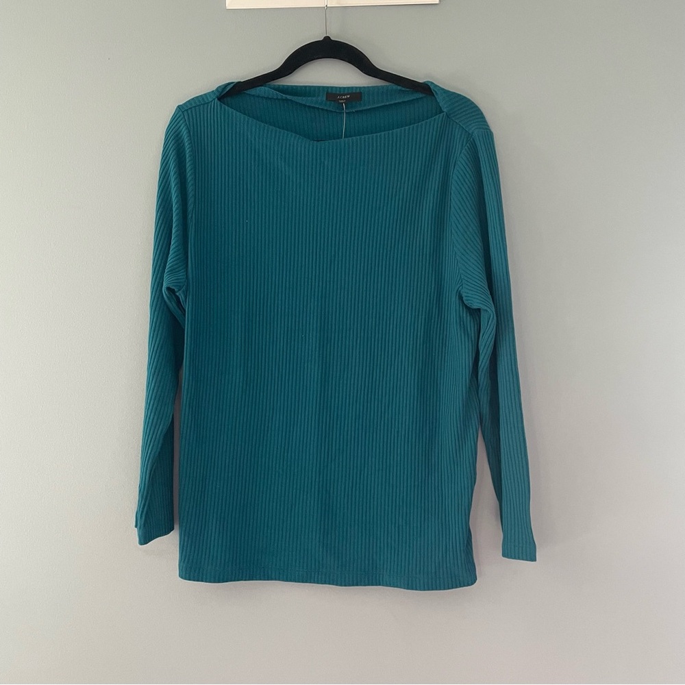 NWT JCREW Women’s XXL ribbed bateau neckline blue
